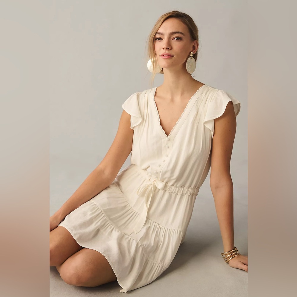 Paige Rosalee Tiered White Mini Dress